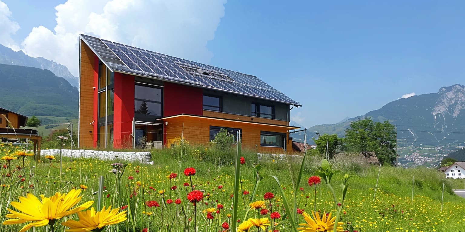 Passivhaus mit Wärmepumpe und Photovoltaik